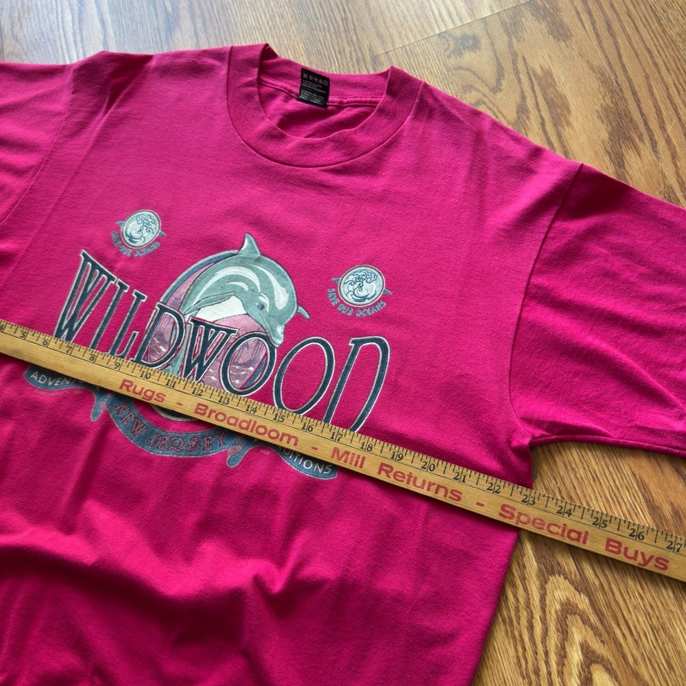 Vintage Wildwood New Jersey dolphin graphic XL‎ pink Made in USA single stitch - Picture 3 of 8